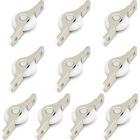 10pcs Mini Soft Rubber Casters with Metal Plate and Screws for Furniture (1/4)