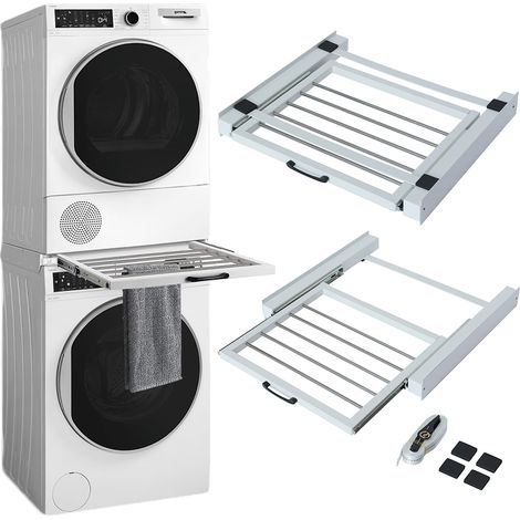Kit di Congiunzione Supporto per Lavatrici e Asciugatrici con Ripiano Stendino Estraibile (1/5)