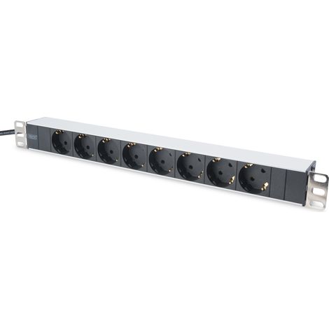 DIGITUS Steckerleiste 8fach Schutzst. Alu 2m Zuleitung (DN-95401) (1/4)