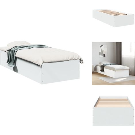 Cadre de lit sans matelas blanc 90x190 cm - Cadre De Lit - Lit Double - Lit Blanc - Meuble Chambre - Literie (1/5)