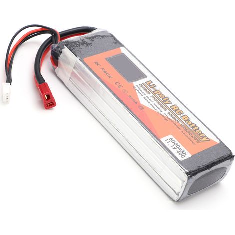 11.1V 5000mAh 3S 40C Batterie LiPo avec Connecteur T pour Voiture Bateau Hélicoptère Drone RC (1/5)