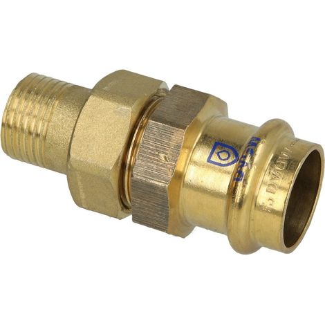 Raccord à sertir laiton rouge raccord à visser 22 mm x 1/2’’ FM contour V à joint plat