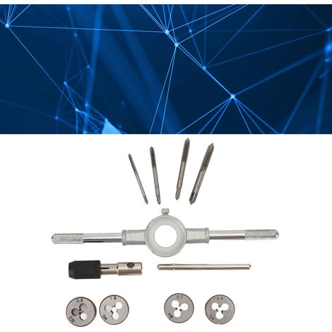 Kit de filetage lourd standard métrique 10 pièces, tarauds et filières, M3-M6, pour la coupe de filetages extérieurs et intérieurs (pour les lignes spéciales robustes). (1/5)
