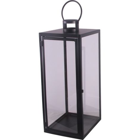 TrendLine Deko-Laterne Metall 55 x 22 cm schwarz Laterne