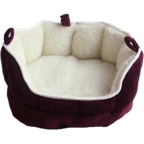 Petit animal de compagnie : chiot, rat, chinchilla, hamster, cochon d'Inde, lit, nid, maisonnette chaude en forme de grotte-Red