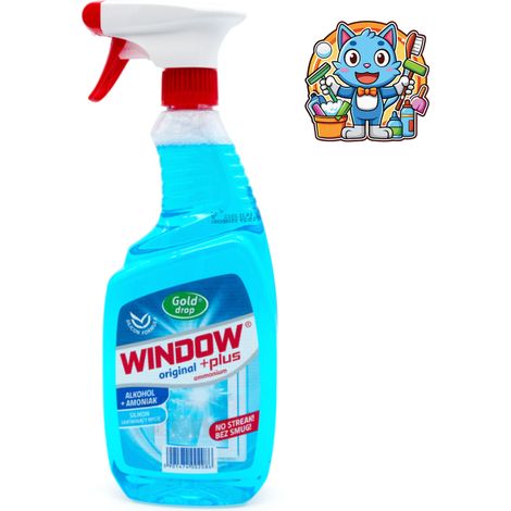 Spray detergente delicato per vetri 750 ml + adesivo a forma di gattino incluso nel kit di pulizia. (1/5)