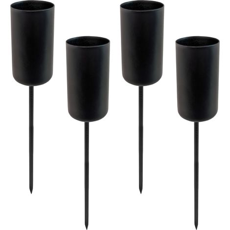 Stabkerzen Pick 4er Set - schwarz - Kerzen Stecker für Advents und Weihnachts Gesteck - Kerzenpick für Tafelkerzen