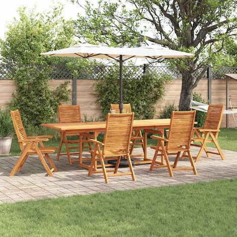 vidaXL Conjunto de Comedor de Jardín 7 uds. Marrón (1/5)
