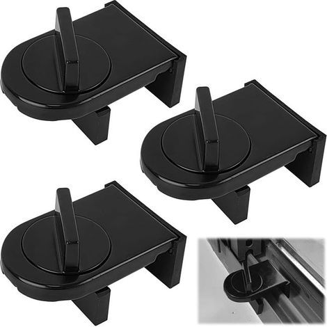 Set of 3, usable as security locks for windows and sliding doors. Black.High quality enhances quality of life.