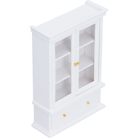 Meubles de maison de poupée miniatures en bois à l'échelle 1:12 : armoire, bibliothèque, étagère. (1/5)