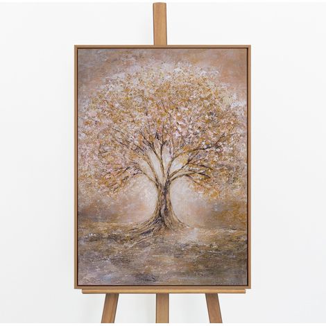 Gemälde Baum des Lichts Rahmen Eichefarben 70x50 cm (1/5)