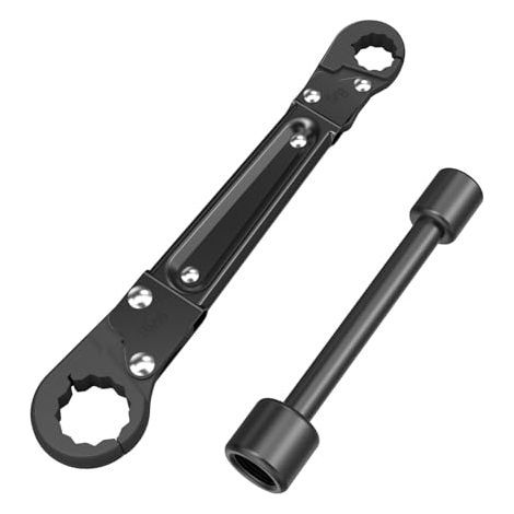 Kit de clé à angle multifonctionnelle pour robinets d'arrêt - Outils de plomberie pour plombiers professionnels Installation et retrait des robinets d'arrêt et raccords à compression (Kit de clé à an (1/5)