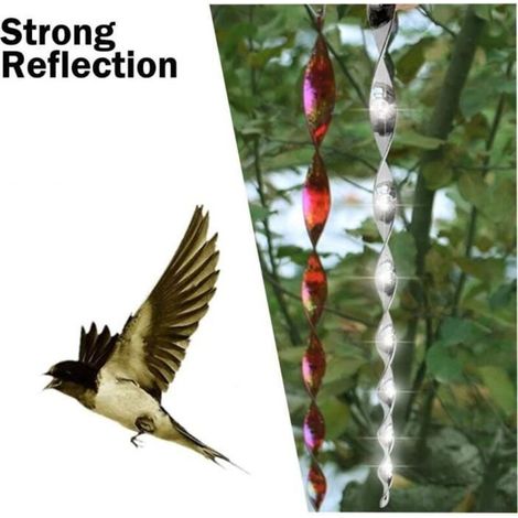 Vogelabwehrset, 12 Stück – 360° reflektierende Taubenabwehr-Vogelscheuche, 30 cm (1/3)