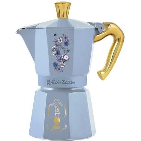 Bialetti Moka Express 6tz Cafetera Azul 300 ml