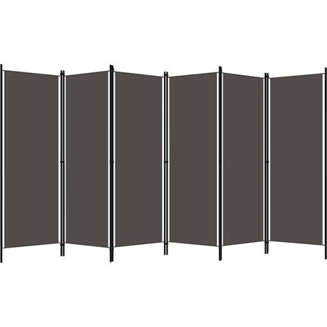 vidaXL Biombo divisor de 6 paneles gris antracita 300x180 cm (1/2)