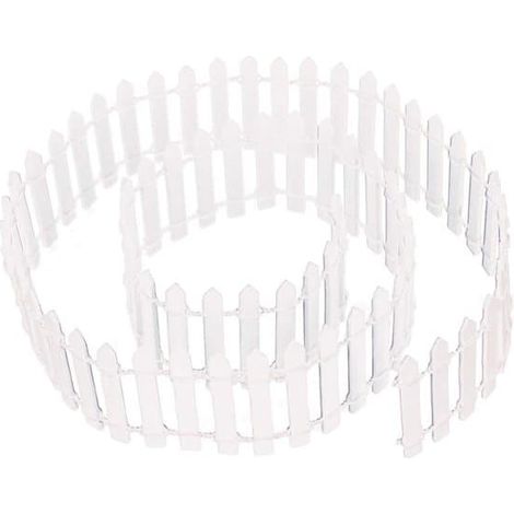 Mini clôture de jardin en bois, flexible et décorative. Idéale pour les loisirs créatifs. 90 x 5 cm 3 pièces (blanche). (1/5)