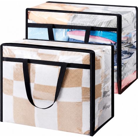 Sacs de rangement transparents pour couettes, grande capacité, en PVC imperméable, pour déménagement en résidence étudiante, 40 L (110 L) x 2 pièces (1/5)