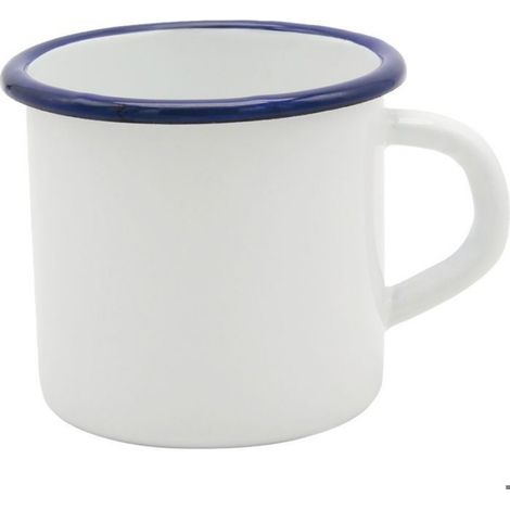 Gobelet Émail - 0,35 L - Ø 80 mm - Hauteur 80 mm - Blanc Bleu - 1 Pièce