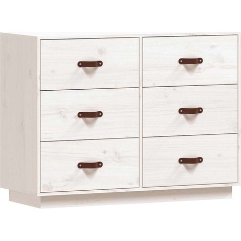 Sideboard/Anrichte/Buffet Weiß 100x40x75 cm Massivholz Kiefer LXWW828478 (1/5)