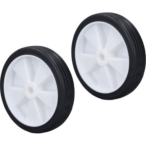 Lot de 2 roulettes pour compresseur d'air 15 cm ABS caoutchouc roues pivotantes rechange (1/5)