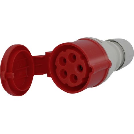 PCE CEE-Kupplungs-Steckdose 16A rot Adapterstecker
