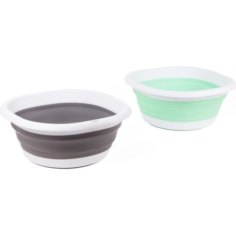 Seau pliable de 10 litres, idéal pour la maison, le jardin et le camping, en TPR et PP. (1/4)