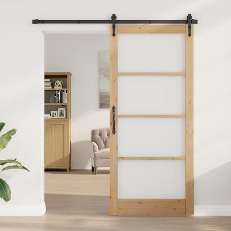 Porte intérieure-Portes d'entrée avec Verre ORKDAL Marron 93 x 211 cm 599006