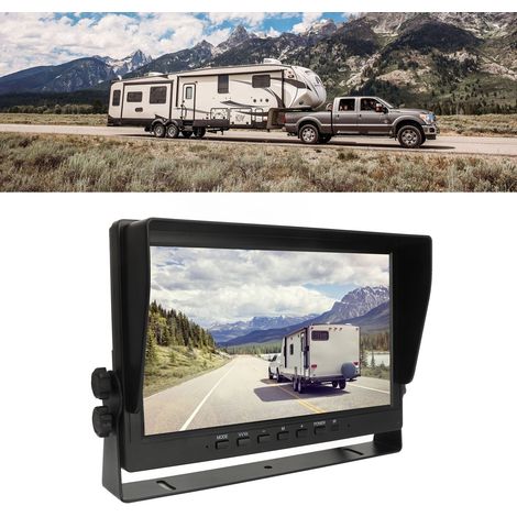Écran de recul haute définition AHD 10,1 pouces pour camping-car, remorque, caravane à sellette, système d'observation haute vitesse, tête d'avion 2 canaux + interface VGA (ST1010T G) (1/5)