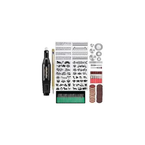 Kit de herramientas de huecograbado de 107 piezas, estilo grabador filaire multifunción, herramientas rotativas de bricolaje para bisutería, cristal, madera y metal.