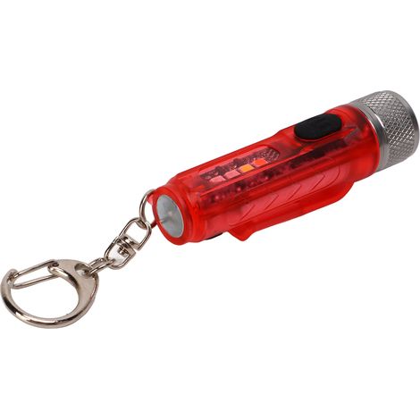 Mini lampe torche portable et légère, multi-modes d'éclairage, idéale pour les activités de plein air comme la randonnée, le camping et la pêche (rouge). (1/5)