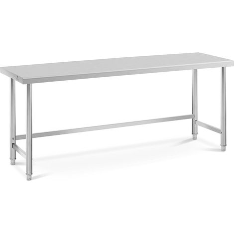 Mesa de trabajo de acero inoxidable encimera de acero inoxidable encimera profesional mesa de trabajo de cocina 200 x 60 cm 240 kg 140005125