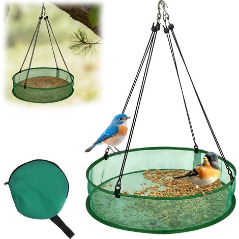 Vogelfutterhaus für den Außenbereich – Wetterfestes Vogelfutterhaus aus Fiberglasgewebe, großes 50-cm-Vogelfutterhaus, stabiles Vogelfutterhaus für Garten und Balkon (1/5)
