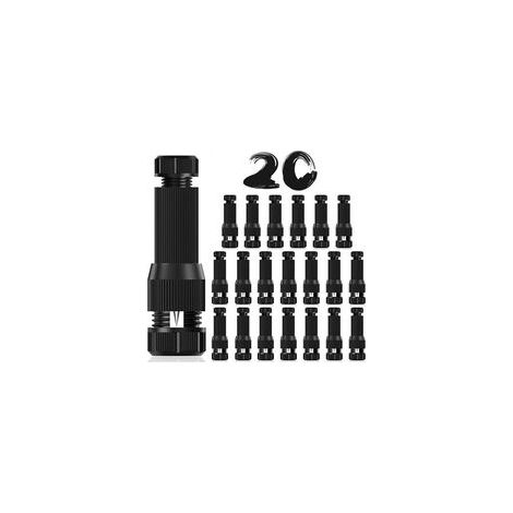 Packung mit 20 Niederspannungs-Drahtverbindern für die Außenbeleuchtung, 12–20 AWG, für Wegebeleuchtung und andere Außenstrahler, schwarz (1/5)
