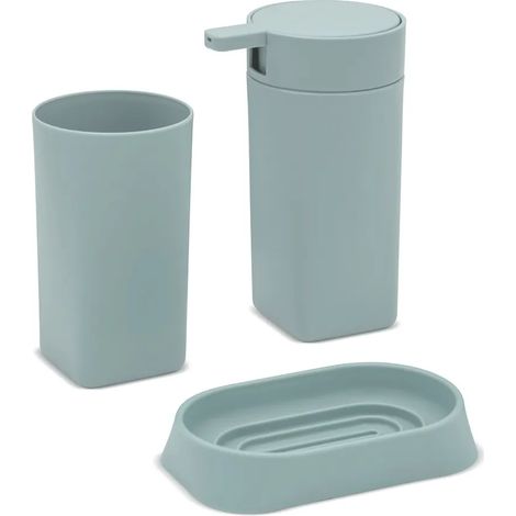 Set 3 pezzi accessori bagno acquamarina in abs Tender (1/5)