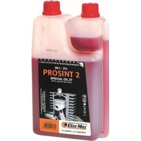 Oleo Mac – Bidon huile 2 temps 1 Litre – Lubrifiant semi-synthétique pour moteurs 2 temps – Réduit les dépôts de calamine et les émissions de fumée