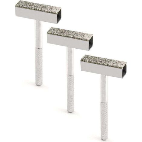 3 Pcs Dresseur de Meule Diamant avec Manche Antidérapant pour Meuler les Meules d'Ébavurage