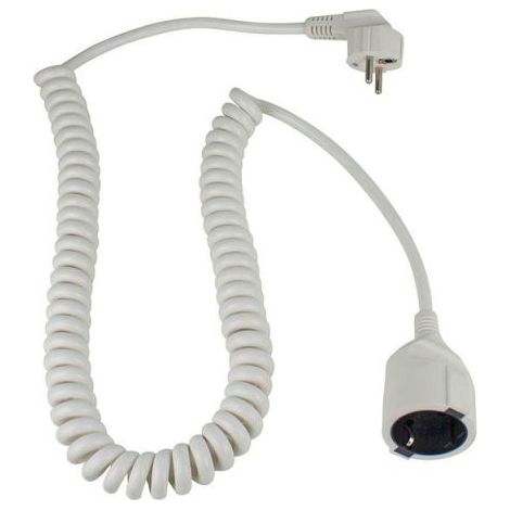 AS Schwabe 70425 Strom Verlängerungskabel   Schwarz 4 m H05VV-F 3G 1,5 mm² Spiralkabel