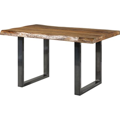FREEFORM 5 tavolo da pranzo in legno di mango - verniciato natur / gambe in ferro U antracite lucido 160x90