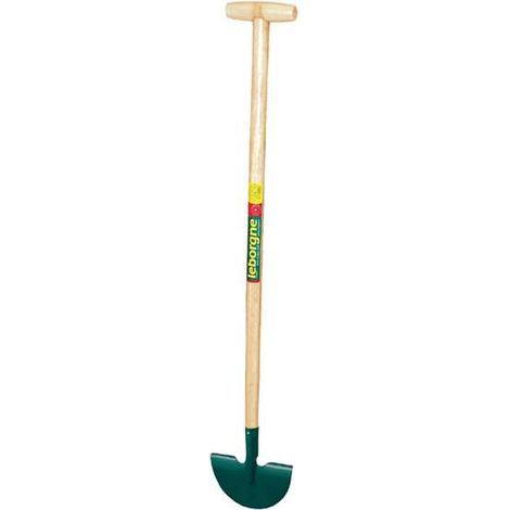 Leborgne – Dresse-bordures en tôle avec manche bois – Tête en acier trempé – Repose-pieds intégré pour coupe précise – 20 cm, 0,33 kg
