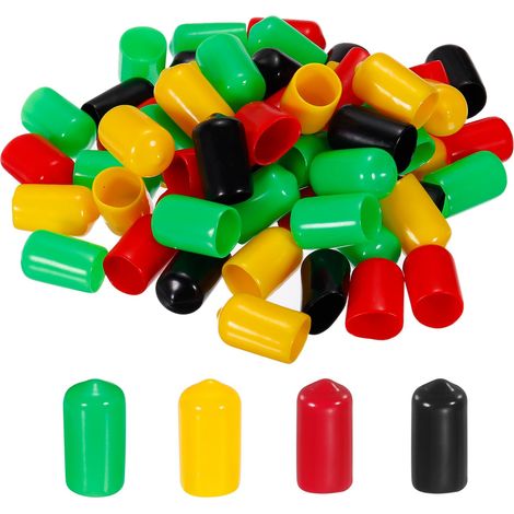 100pcs 12mm Caoutchouc Fin Capuchons Housse Assortiment PVC (1/5)