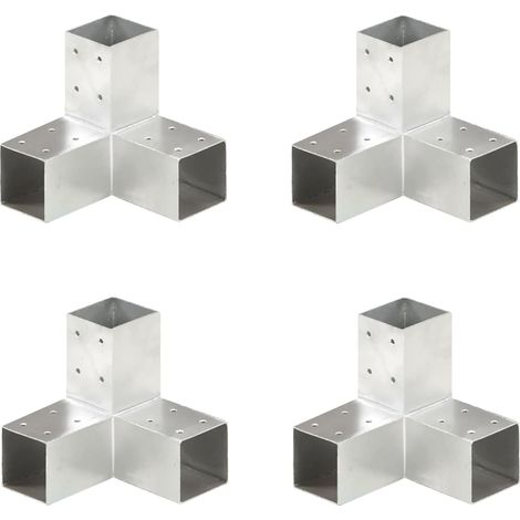 vidaXL Conectores de postes en Y 4 uds metal galvanizado 71x71 mm (1/2)