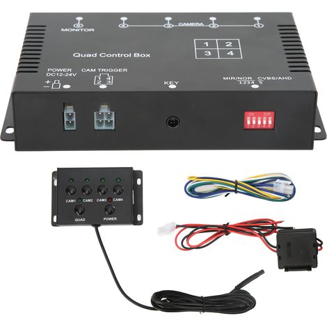 Répartiteur vidéo 4 canaux 1080P AHD 12 V CC/24 V Commutateur d'écran de caméra pour camping-car, camion, bus et remorque (1/5)