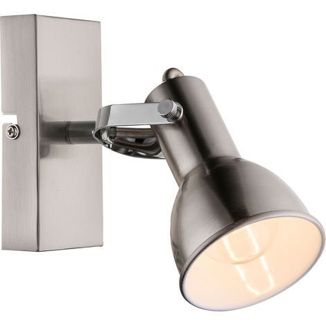 Applique murale spot de lampe d'éclairage mobile en métal nickel mat chambre de lit