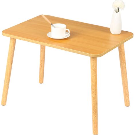 Table Basse - 60 x 40 x 40 cm - Plateau MDF - Pieds Bois - Design Minimaliste - Pour Salon ou Espace Multifonction - 1 Pièce (1/5)