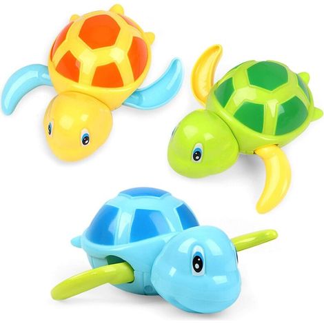 Jouets de bain pour les tout-petits de 1 2 3 4 5 ans, jouets de piscine pour enfants, jouet de bain drôle de tortue de natation à remonter pour bébé, jolis jouets d'eau flottants pour baign