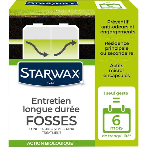 Entretien longue durée pour fosses septiques 500g STARWAX
