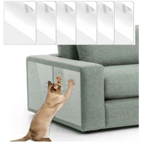 Cat Scratch Protector for Sofa 6 Pack 45cm x 20cm Transparent Cat Scratch Protector Cat Scratch Protector for Furniture and Sofas (1/4)