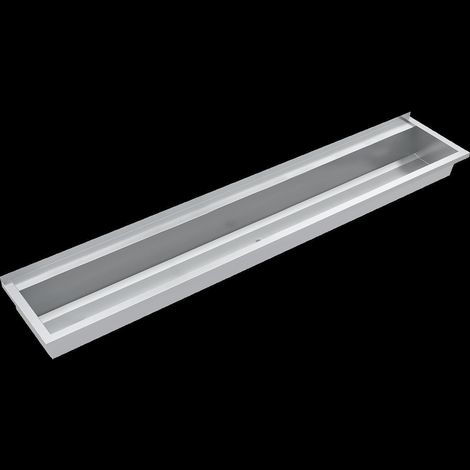 Caniveau KWC, PLANOX, acier inoxydable, montage mural, 2100x210x442 mm, avec tablette pour robinet (1/2)