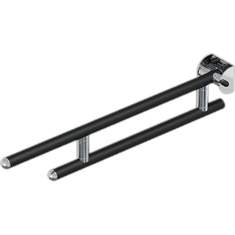 Barra maniglione ribaltabile cm61.5 nero inox (1/3)