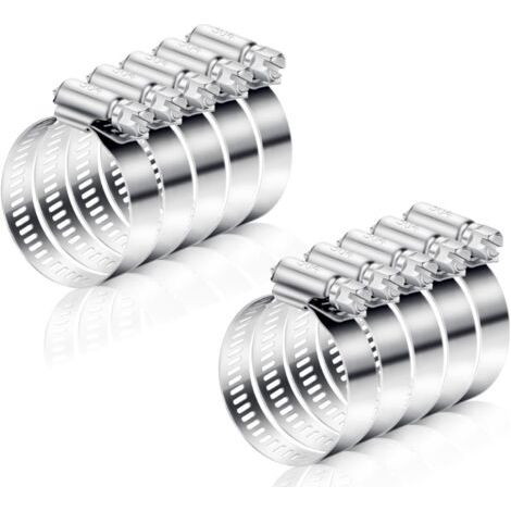 Collier de Serrage Réglables 10 Pièces Collier de Serrage Métallique Collier de Serrage Inox 27-51mm pour Gaine Hotte Tuyau D'échappement Ventilateur